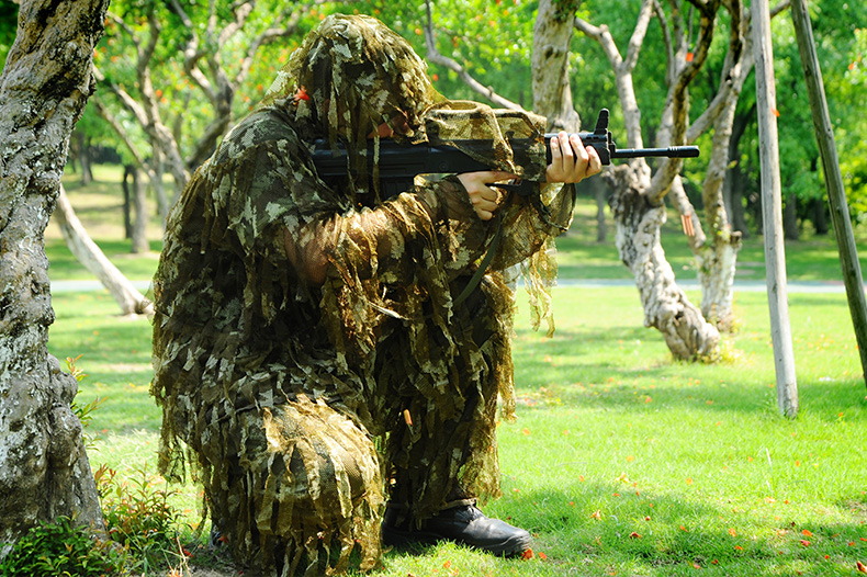 城市迷彩布條兩件套偽裝服